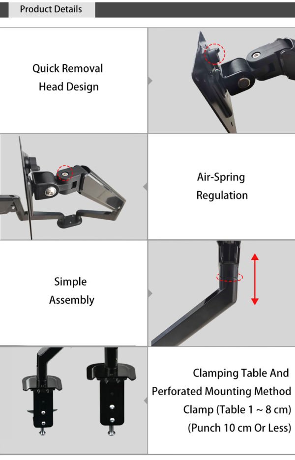 13-32 Inches Single Monitor Arm